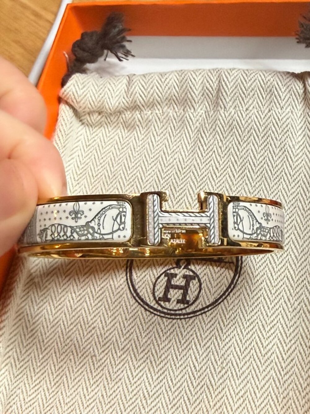 Hermes Clic H Grand Apparat Remix Multico Bracelet – GM – Gold / White